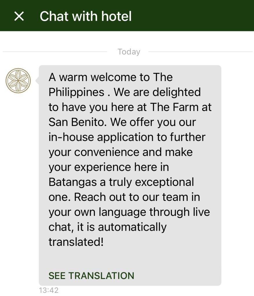 The farm at san benito - mobile app chat
