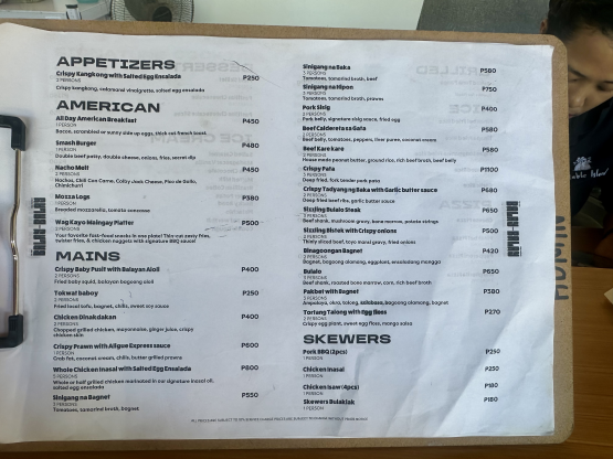 Inflatable Island Beach Club - Menu 1