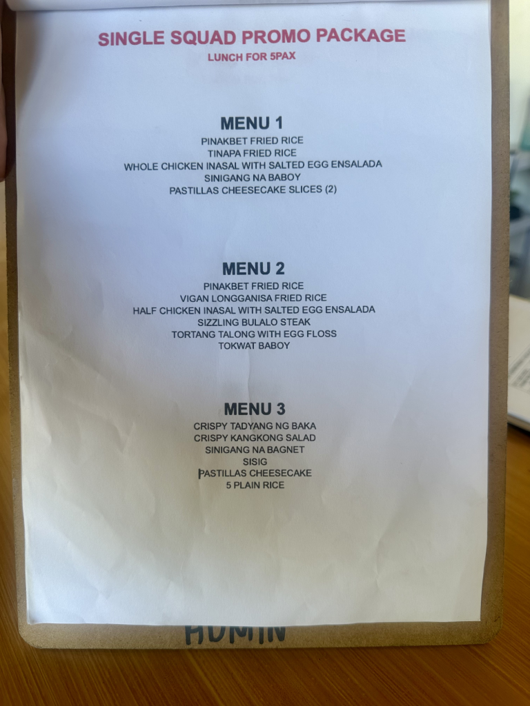 Inflatable Island Beach Club - Menu 4